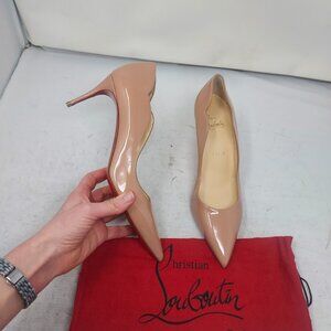 Christian Louboutin Nude Hot Chick Scallop Patent Leather Pump